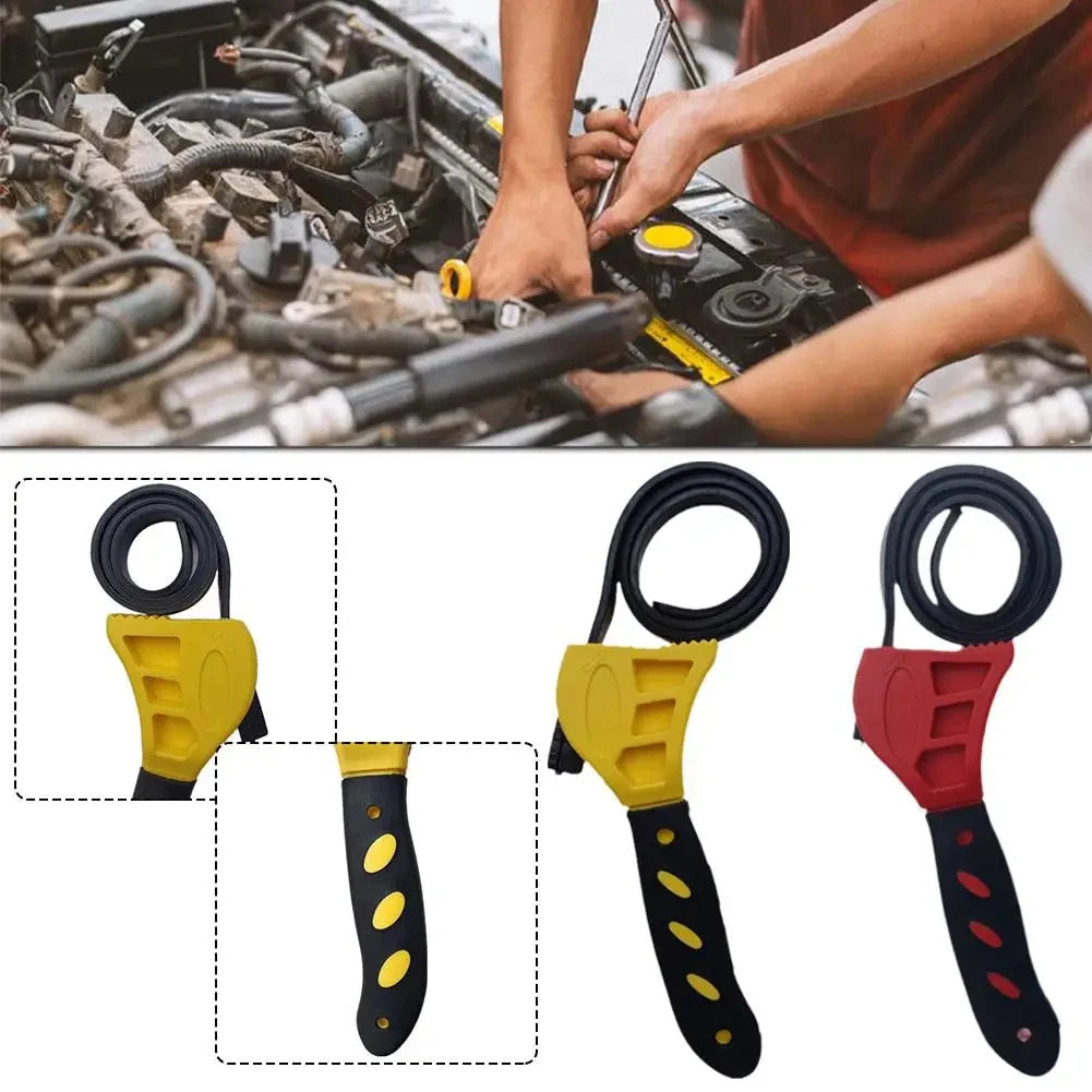 Multifunctional Belt Wrench Adjustable Rubber Strap Disassembly 6in