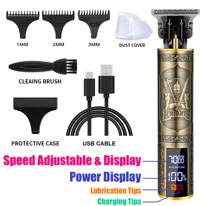 Vintage Hair Clipper USB Charging Hair Cutting Machine Electric Hair