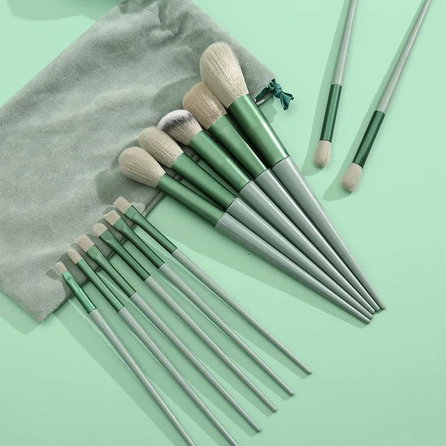 13 PCS Makeup Brushes Set Eye Shadow Foundation Women Cosmetic Brush  Soft Make Up Tools Bag
