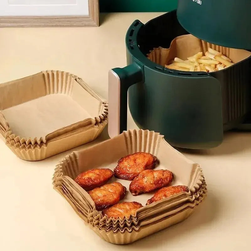 50Pcs Air Fryer Disposable Paper Non-Stick Airfryer Baking Papers Round Air-Fryer
