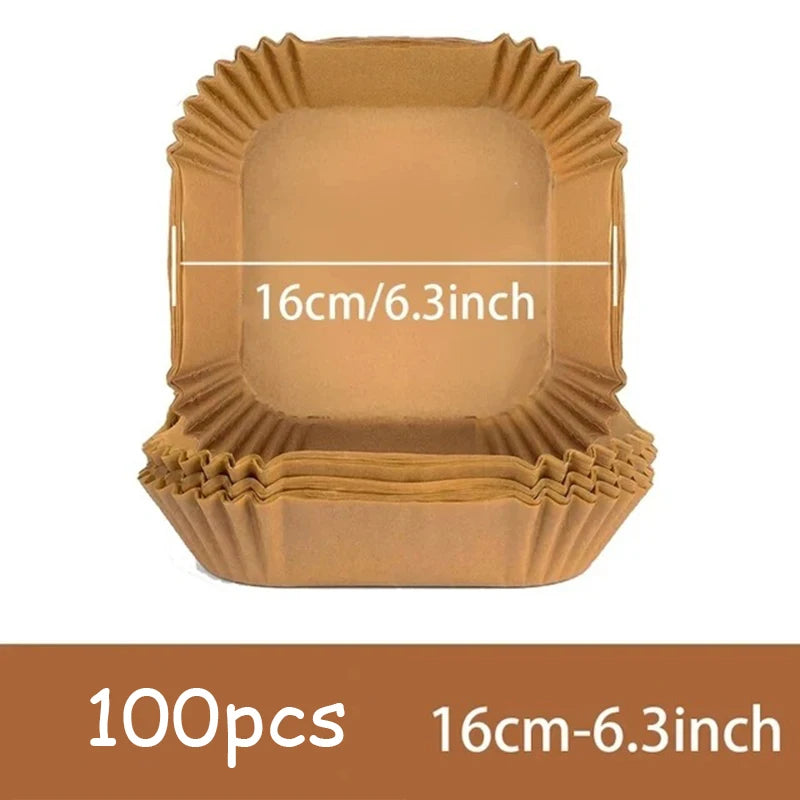 50Pcs Air Fryer Disposable Paper Non-Stick Airfryer Baking Papers Round Air-Fryer