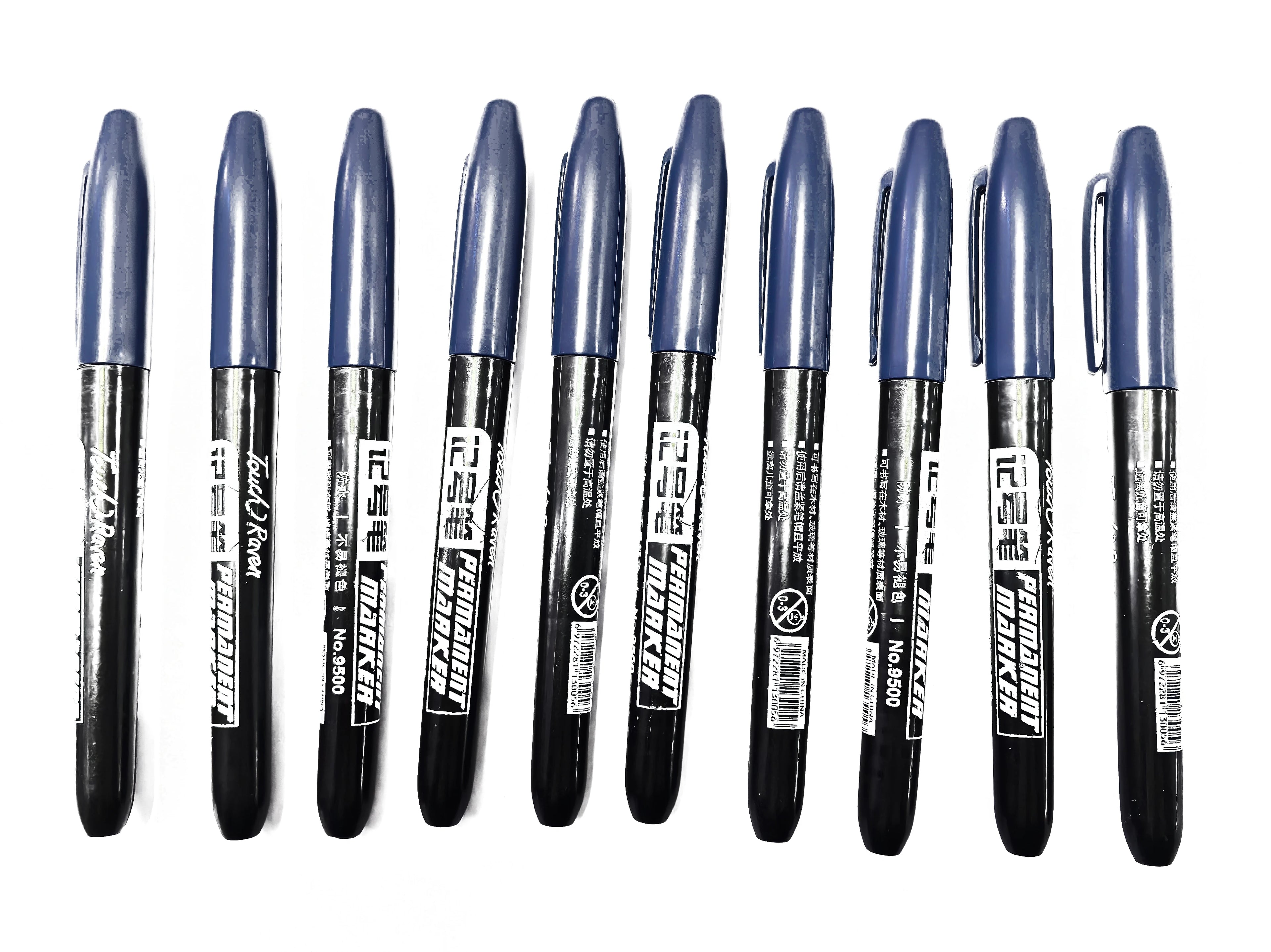 6 PCS Permanent Marker Pen Manga Drawing Markers Black Blue Red, Art School Supplies
