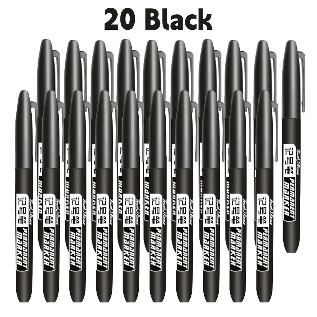 6 PCS Permanent Marker Pen Manga Drawing Markers Black Blue Red, Art School Supplies
