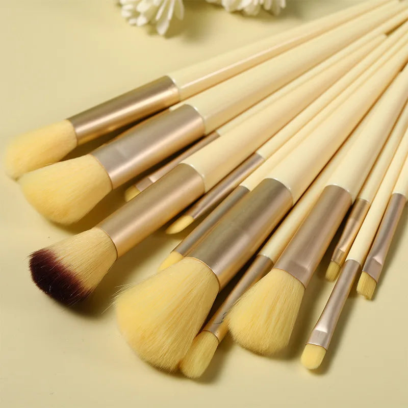 13 PCS Makeup Brushes Set Eye Shadow Foundation Women Cosmetic Brush  Soft Make Up Tools Bag