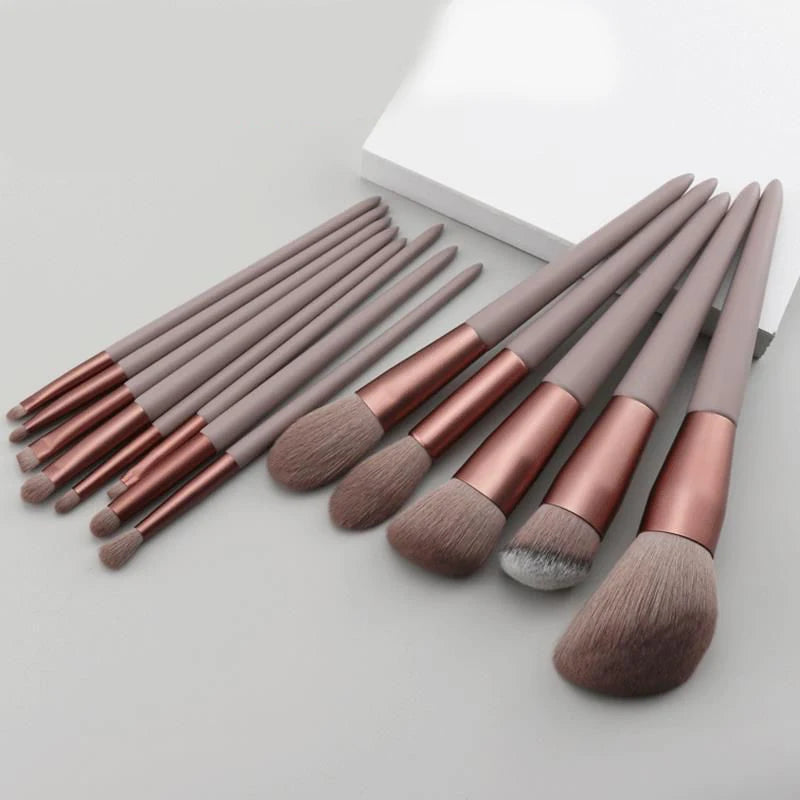 13 PCS Makeup Brushes Set Eye Shadow Foundation Women Cosmetic Brush  Soft Make Up Tools Bag