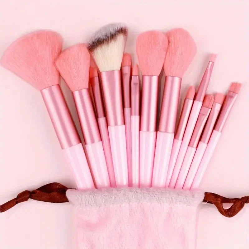 13pcs Premium Synthetic Nylon Bristle Makeup Brush Set - Soft