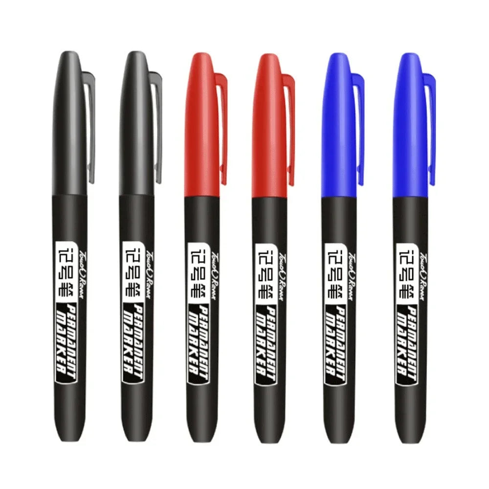 Set de 6 Marcadores Permanentes Impermeables Punta Fina