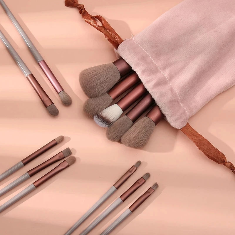 13 PCS Makeup Brushes Set Eye Shadow Foundation Women Cosmetic Brush  Soft Make Up Tools Bag