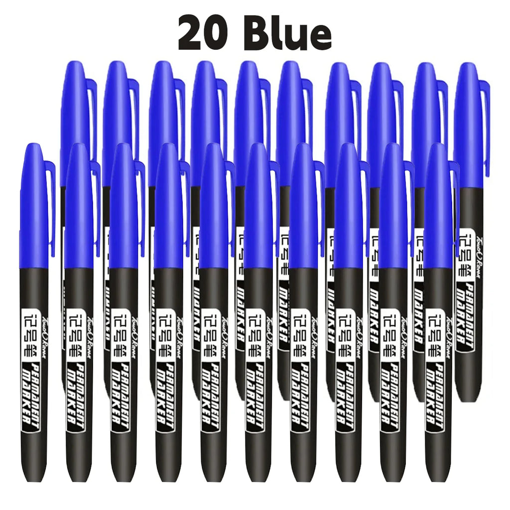 6 PCS Permanent Marker Pen Manga Drawing Markers Black Blue Red, Art School Supplies
