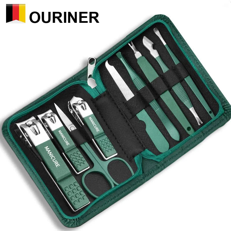 6-9 Pcs Manicure Set With Leather Case Professional Foot And Face Care