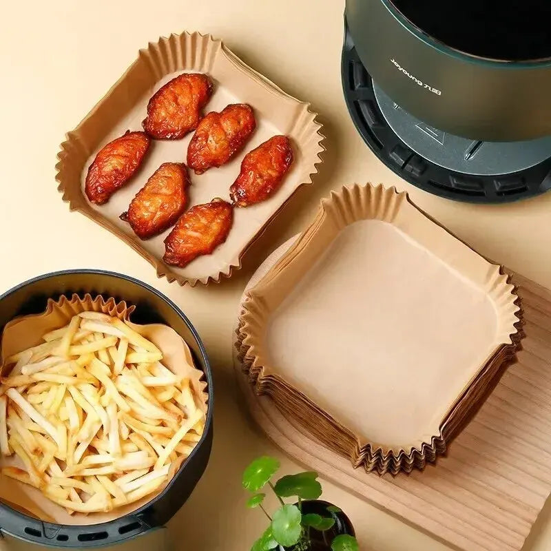 50Pcs Air Fryer Disposable Paper Non-Stick Airfryer Baking Papers Round Air-Fryer