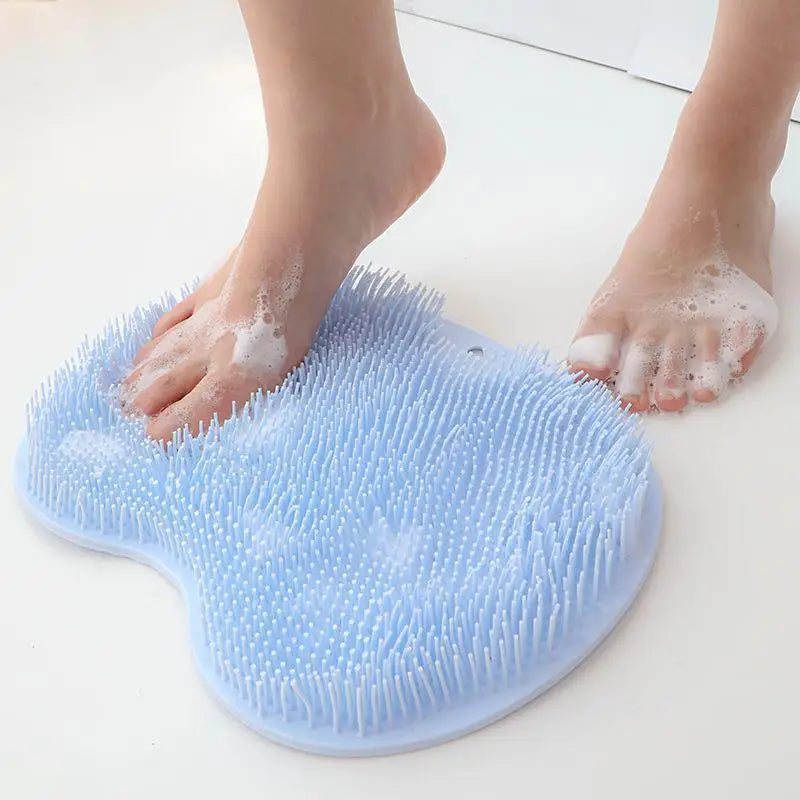 Exfoliating Foot Brush and Back Scrubber Anti-Slip Suction Cup - Tool for Body Dirt Removal