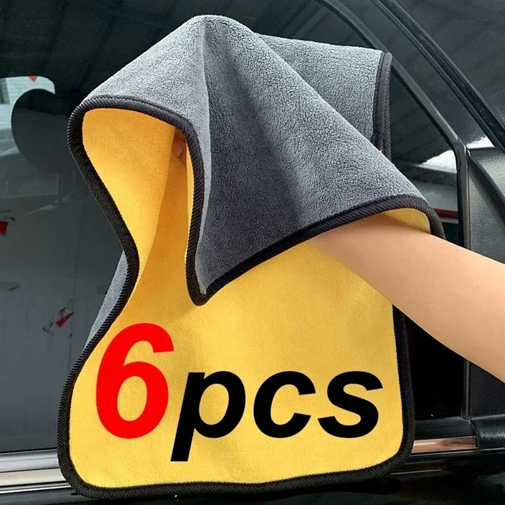 1/2/6/10pcs Microfiber Cleaning Towel Thicken Soft Drying