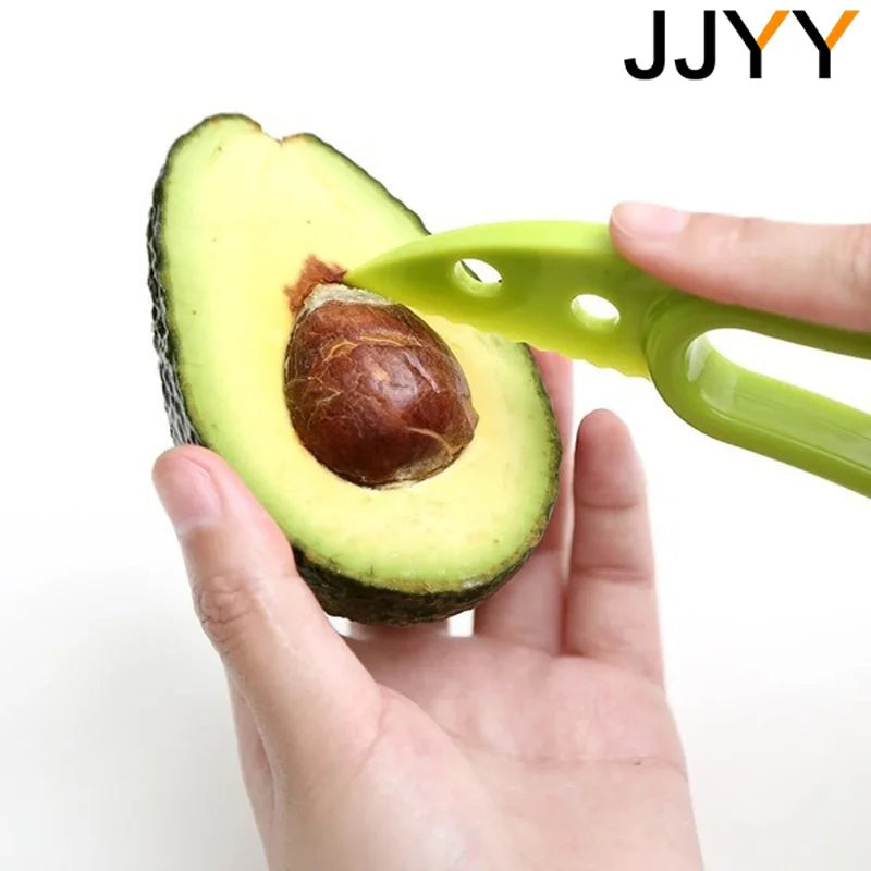 JJYY 3 In 1 Avocado Slicer Shea Corer Butter Fruit Peeler Cutter