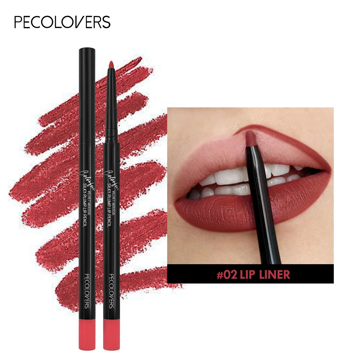 Waterproof Matte Lipliner Pencil Red Contour Tint Lipstick Long Lasting