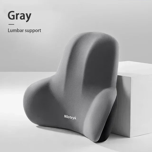 Memory Foam Headrest Lumbar Support Set Ergonomic Neck Pillow Back