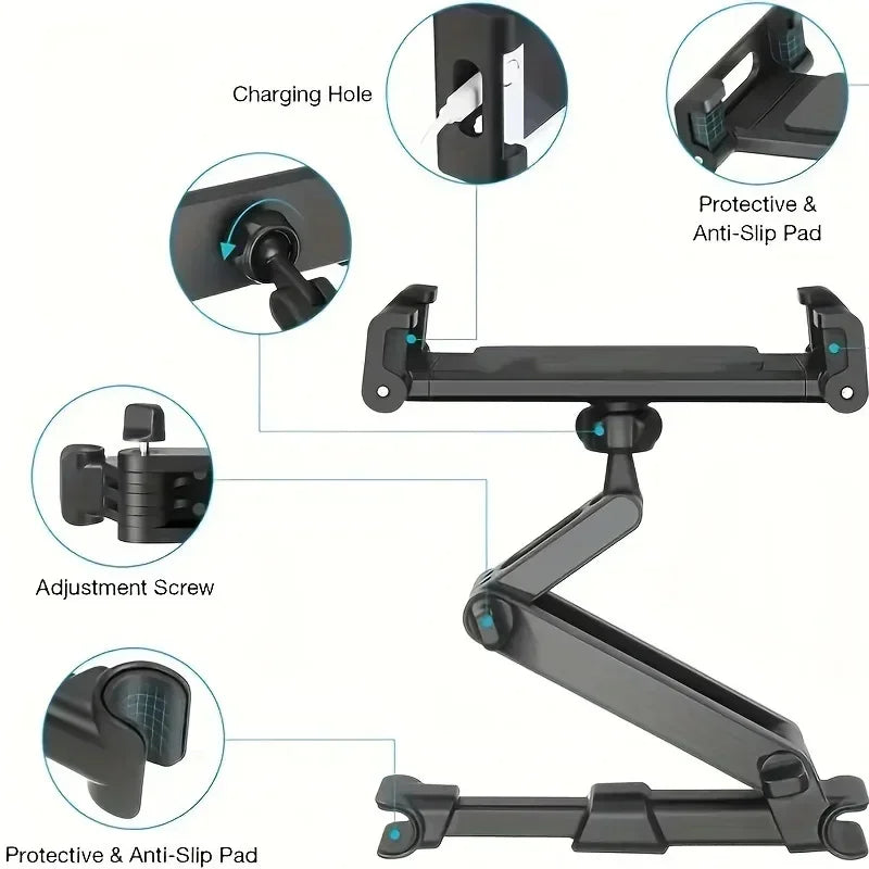 Telescopic Car Rear Pillow Phone Holder Tablet Rotating Car seat