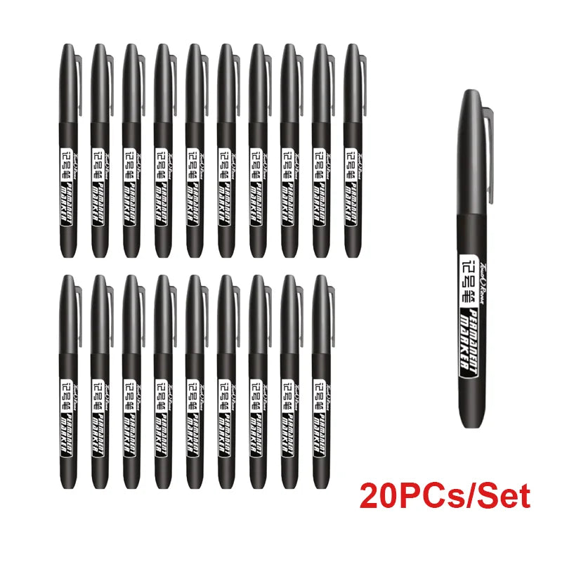 Set de 6 Marcadores Permanentes Impermeables Punta Fina