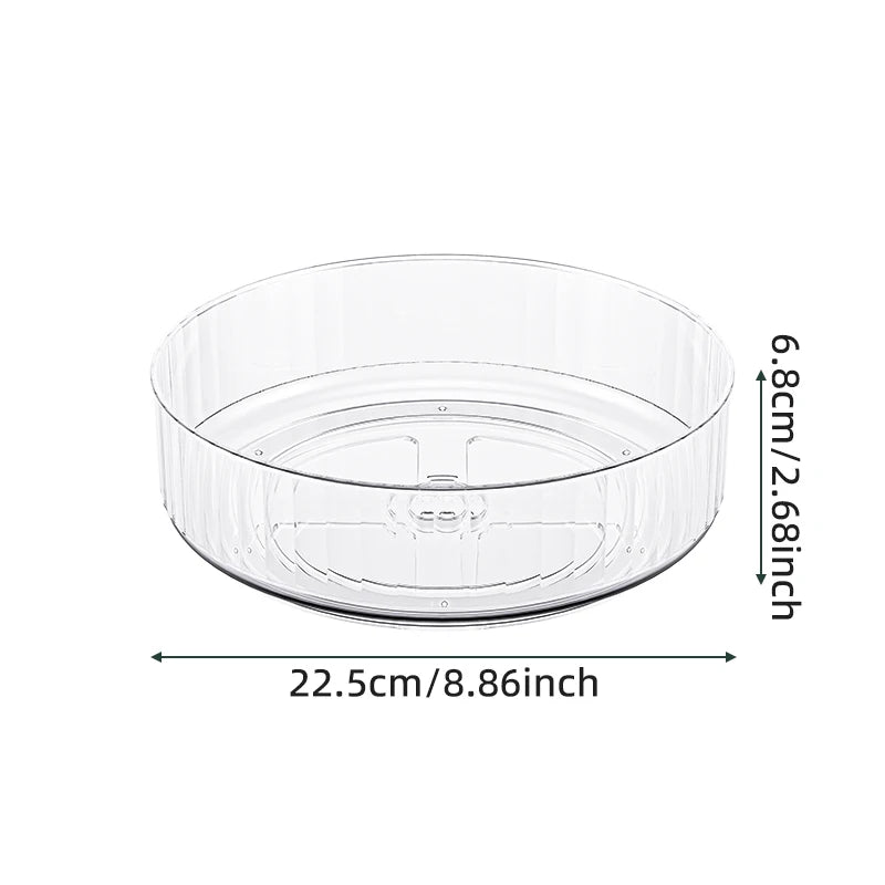 360° Rotating Tray Lazy Susan Fridge Organizer Turntable Storage Tray Clear Food Storage Organizer Spice r