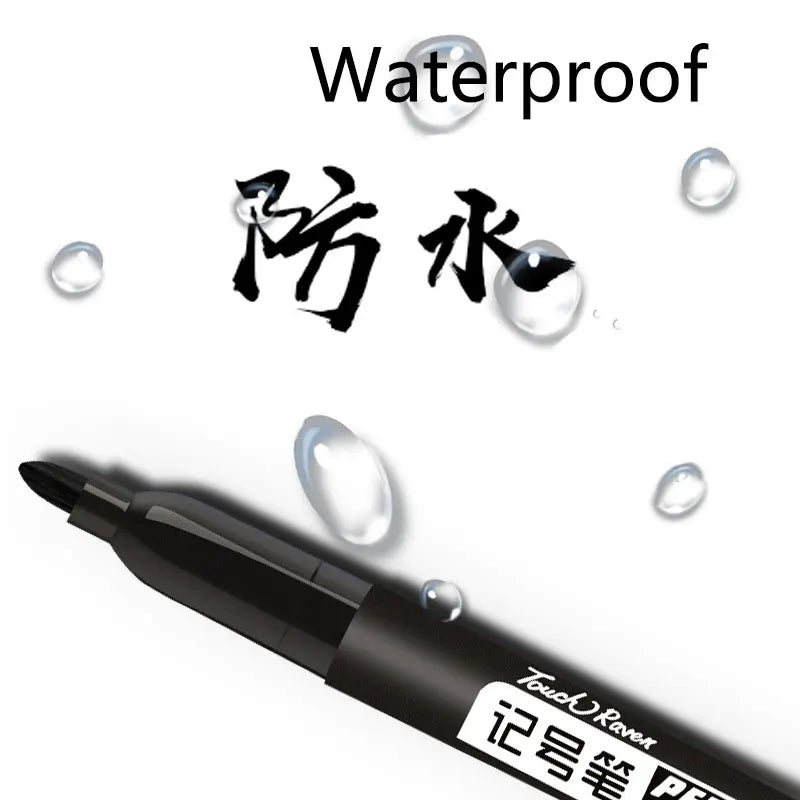 6 PCS Permanent Marker Pen Manga Drawing Markers Black Blue Red, Art School Supplies