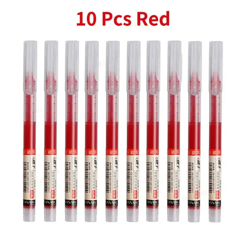 Set de 10 Bolígrafos Gel Kawaii Punta de Aguja Escritura Suave