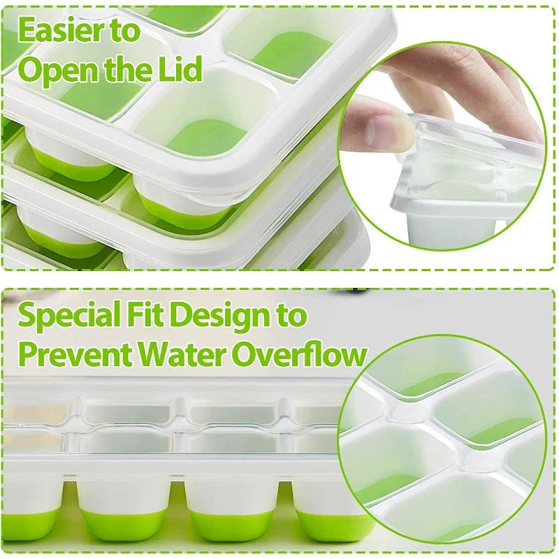 14 Grid Ice Cube Tray Silicone Mold Square Ice Cube Tray Mold