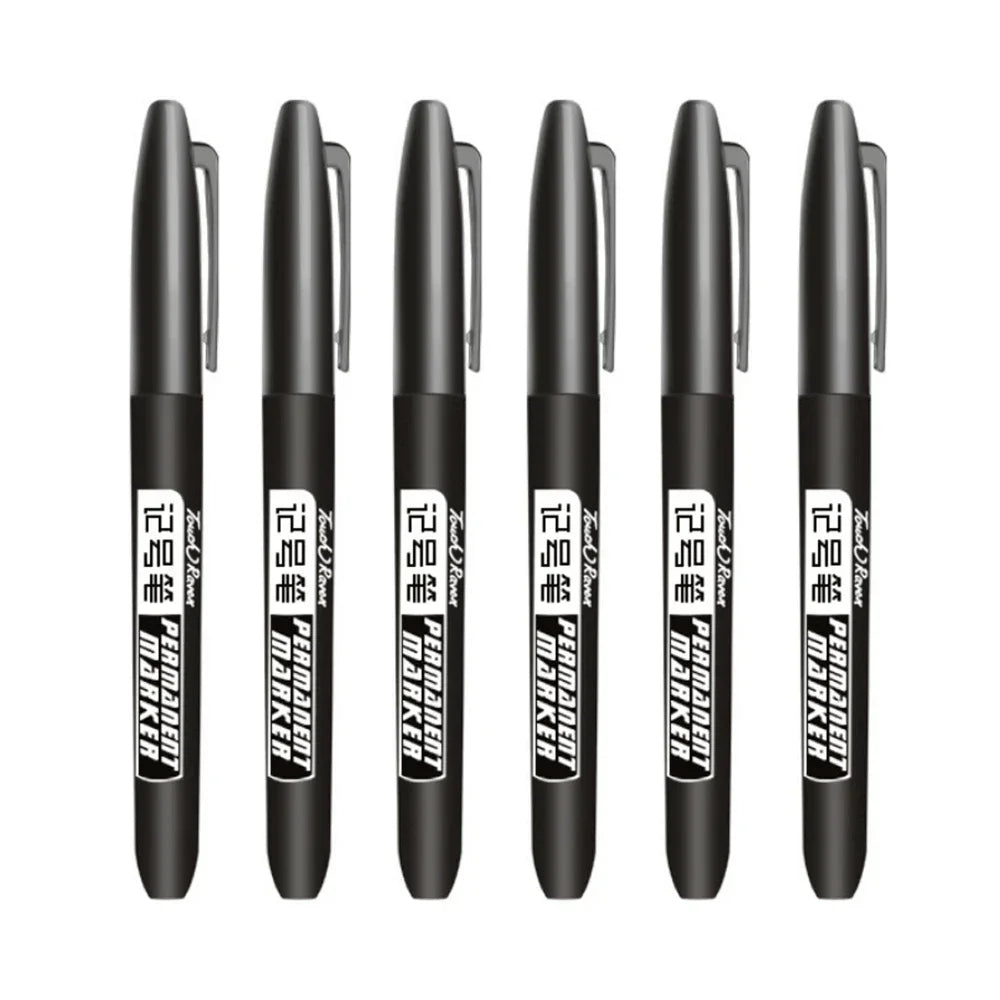 Set de 6 Marcadores Permanentes Impermeables Punta Fina