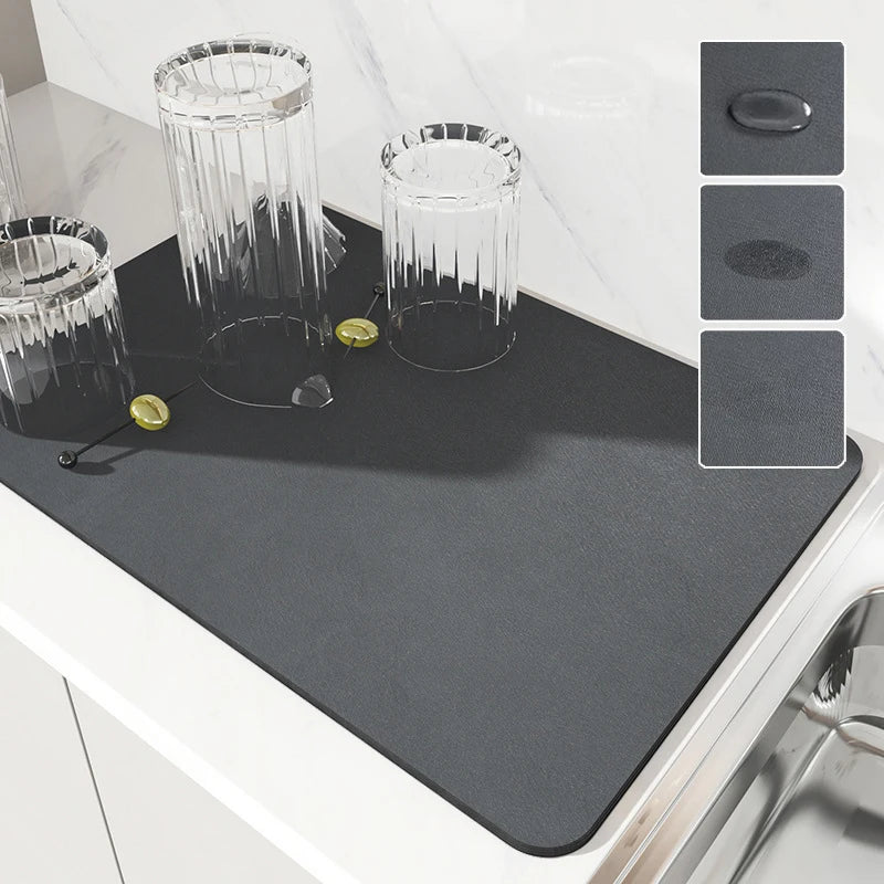 Super Absorbent Large Kitchen Absorbent Mat Antiskid Draining Coffee Dish Drying Mat