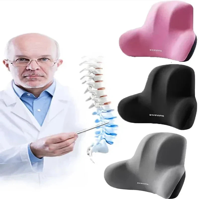 Memory Foam Headrest Lumbar Support Set Ergonomic Neck Pillow Back