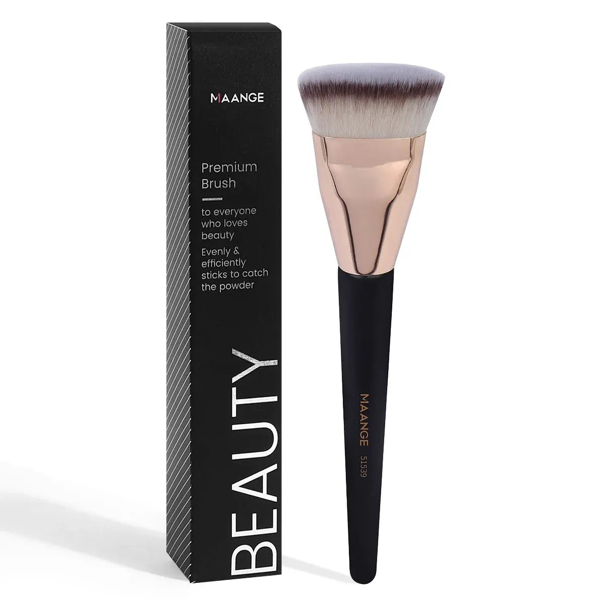MAANGE Single Flat Round Tube Flat Head Foundation Brush With Box Powder Blush Makeup Brush Skin-friendly Makeup Tool