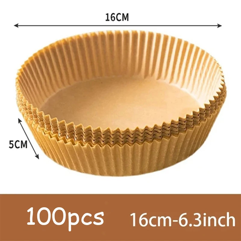 50Pcs Air Fryer Disposable Paper Non-Stick Airfryer Baking Papers Round Air-Fryer