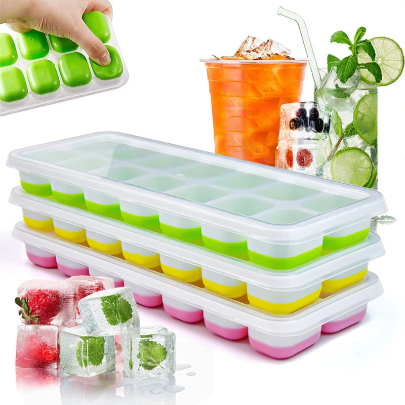 14 Grid Ice Cube Tray Silicone Mold Square Ice Cube Tray Mold