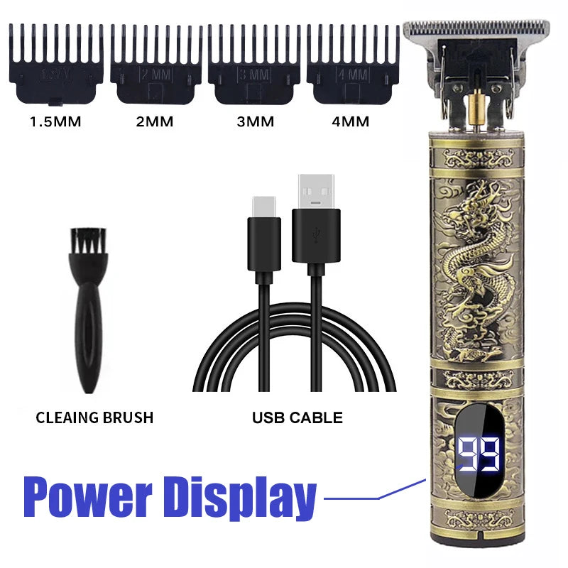 Vintage Hair Clipper USB Charging Hair Cutting Machine Electric Hair
