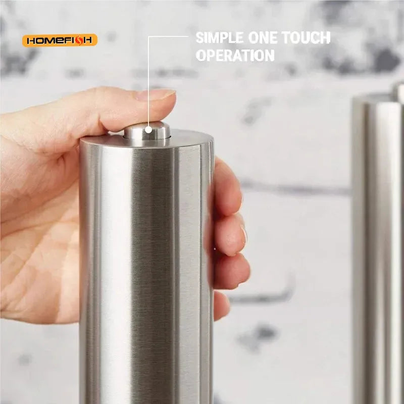 Electric Salt Pepper Grinder Set One Handed Operation Stainless