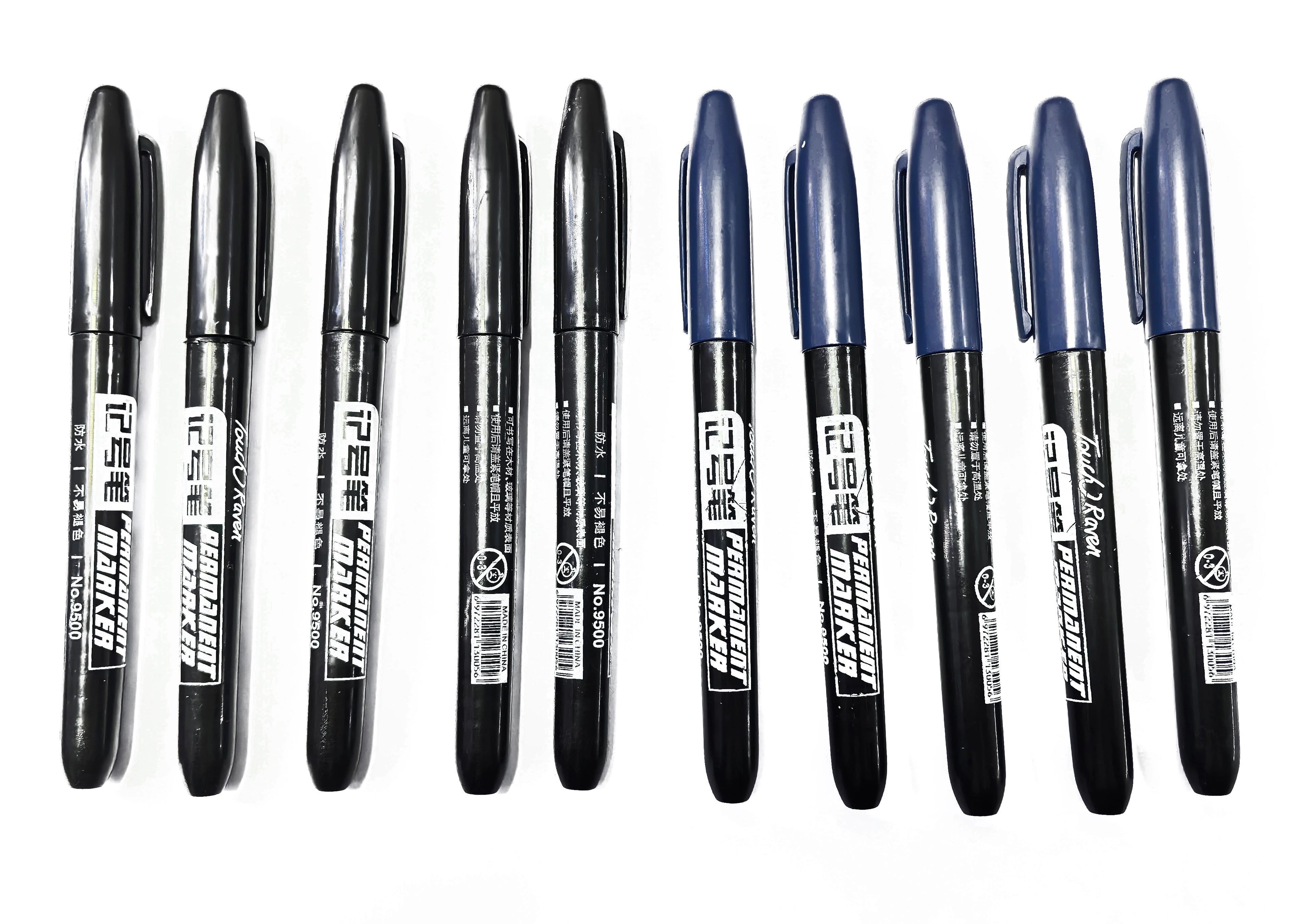 6 PCS Permanent Marker Pen Manga Drawing Markers Black Blue Red, Art School Supplies