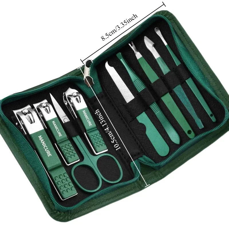 6-9 Pcs Manicure Set With Leather Case Professional Foot And Face Care