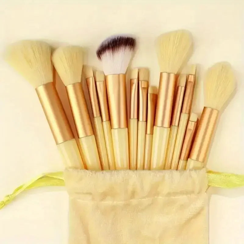 13pcs Premium Synthetic Nylon Bristle Makeup Brush Set - Soft