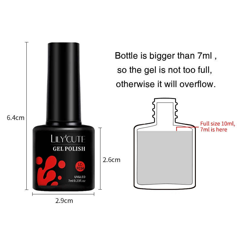 LILYCUTE 129 Colors 7ML Nail Gel Polish Nail Supplies Vernis Semi Permanence