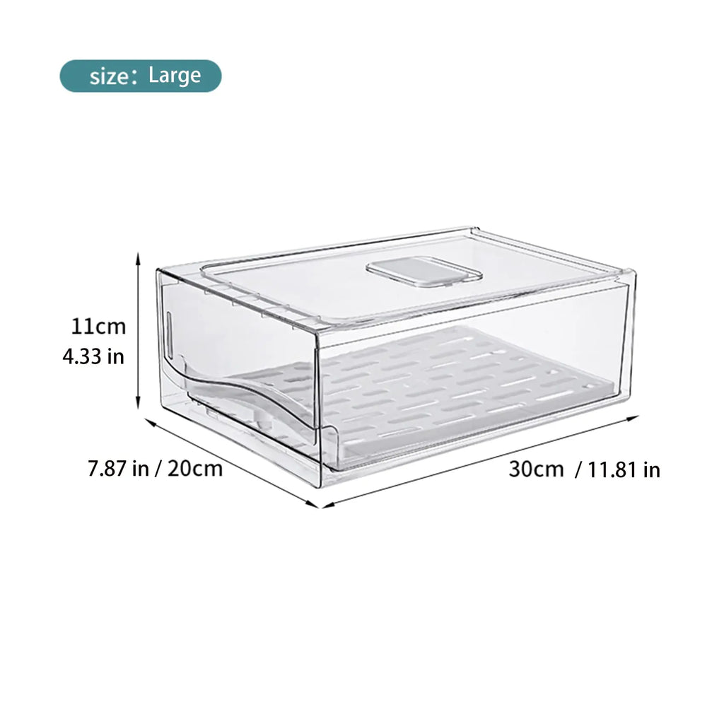 Fridge Organizer, Stackable Refrigerator Organizer Bins Reusable Food Storage