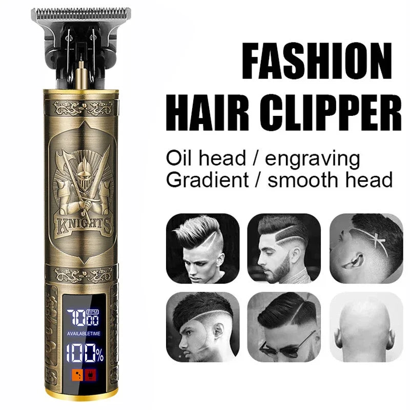 Vintage Hair Clipper Cordless Trimmer portable USB Fast Charging Hair