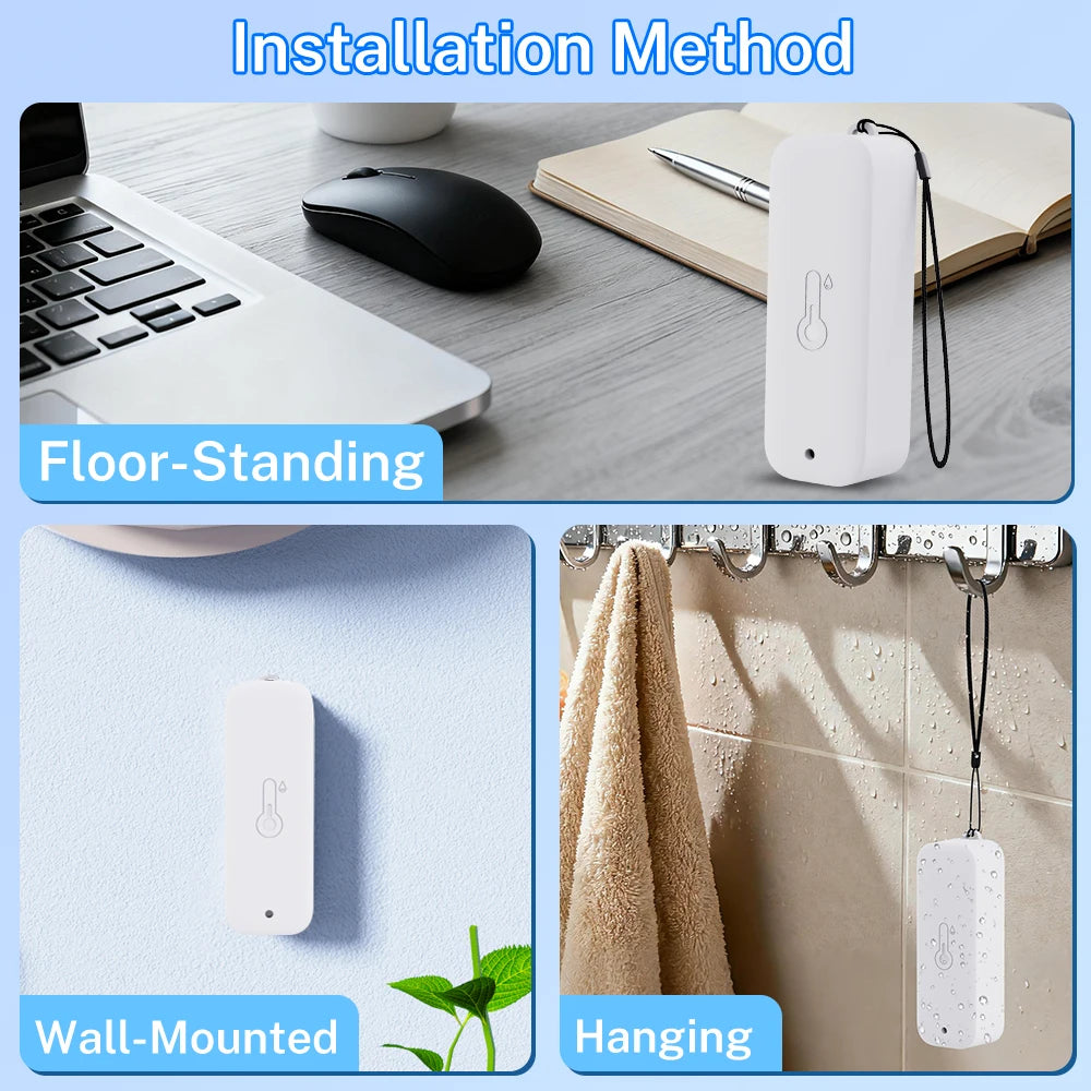 Sensor WiFi de Temperatura y Humedad Tuya IP65 compatible con Alexa y Google Home