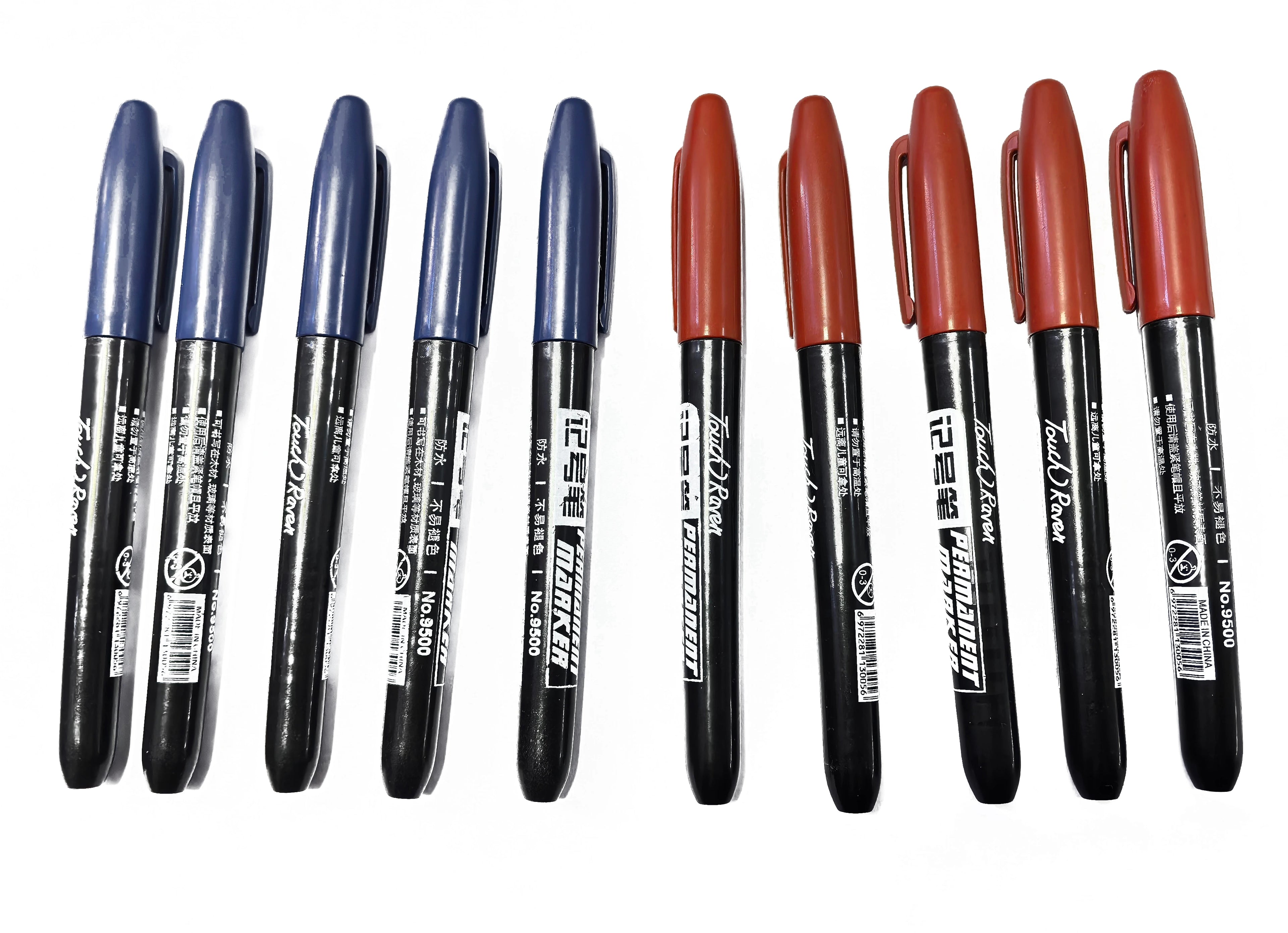 6 PCS Permanent Marker Pen Manga Drawing Markers Black Blue Red, Art School Supplies