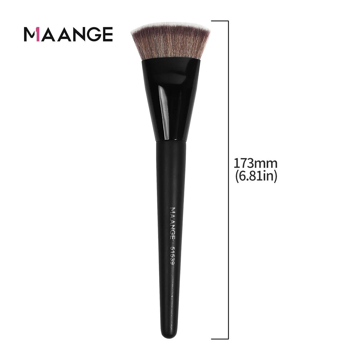 MAANGE Single Flat Round Tube Flat Head Foundation Brush With Box Powder Blush Makeup Brush Skin-friendly Makeup Tool