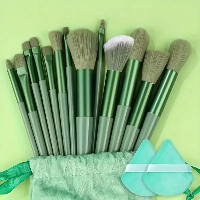 13pcs Premium Synthetic Nylon Bristle Makeup Brush Set - Soft