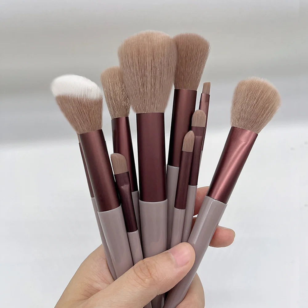 13 PCS Makeup Brushes Set Eye Shadow Foundation Women Cosmetic Brush  Soft Make Up Tools Bag