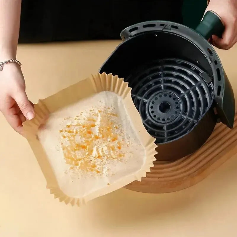 50Pcs Air Fryer Disposable Paper Non-Stick Airfryer Baking Papers Round Air-Fryer