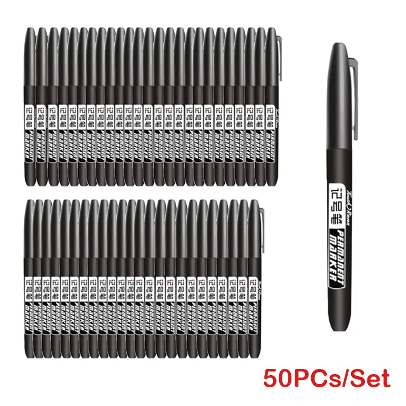 Set de 6 Marcadores Permanentes Impermeables Punta Fina