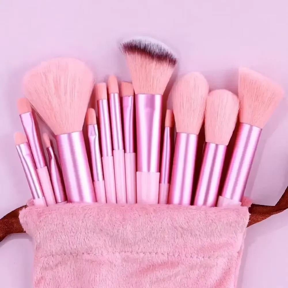 13 PCS Makeup Brushes Set Eye Shadow Foundation Women Cosmetic Brush  Soft Make Up Tools Bag