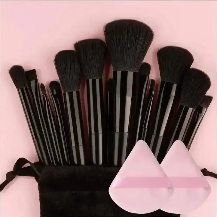 13pcs Premium Synthetic Nylon Bristle Makeup Brush Set - Soft