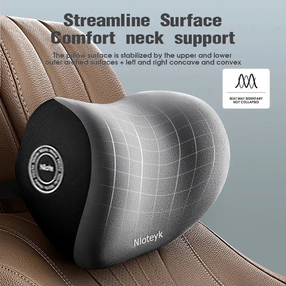 Memory Foam Headrest Lumbar Support Set Ergonomic Neck Pillow Back